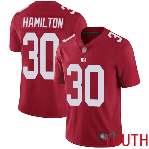 Youth New York Giants #30 Antonio Hamilton Red Limited Red Inverted Legend Football NFL Jersey->youth nfl jersey->Youth Jersey